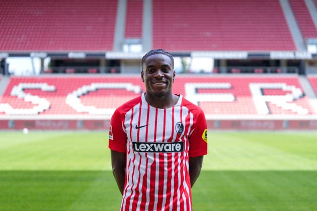 Bruno Ogbus (SC Freiburg, 43); SC Freiburg; 1.BL, Bundesliga, Porträttermin 2026 2027 Freiburg Europa-Park Stadion Baden-Wuerttemberg Deutschland *** Bruno Ogbus, SC Freiburg, 43, SC Freiburg 1, Bundesliga, Profile Session 2026–2027, Freiburg, Europa-Park Stadium, Baden-Württemberg, Germany Copyright: AA_STEINSIEK.CH