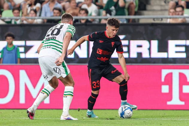 05.08.2026, Budapeszt Liga Europy UEFA sezon 2026 27 runda III kwalifikacji, Ferencvaros Budapest - Gornik Zabrze - UEFA Europa League football Match season 2026 27 round III qualification Ferencvaros Budapeszt - Gornik Zabrze Nz. Maksym Khlan Fot. Michal Chwieduk Arena Akcji NEWSPIX.PL --- newspix.pl 