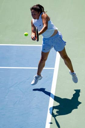 TORONTO, ON - AUGUST 05: Daria Kasatkina of Australia returns a shot during her match at the WTA, Tennis Damen National Bank Open tournament on August 5, 2026 at Sobeys Stadium in Toronto, ON, Canada (Photo by Julian Avram Icon Sportswire) TENNIS: AUG 05 National Bank Open EDITORIAL USE ONLY Icon2608050027