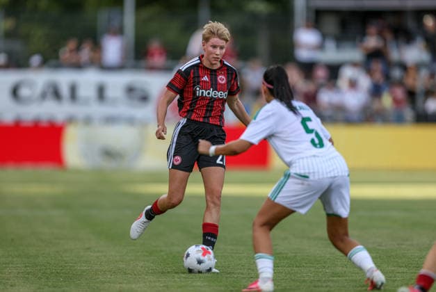 GER, Frankfurt, Eintracht Frankfurt vs AC Omonia Nikosia, UEFA Womens Champions League, Fussball, UEFA, Spielzeit 2026 2027, Stadion am Brentanobad, Qualifikation, Halbfinale im Bild: Paulina Krumbiegel (Eintracht Frankfurt Frauen 27) DFB DFL REGULATIONS PROHIBIT ANY USE OF PHOTOGRAPHS AS IMAGE SEQUENCES AND OR QUASI-VIDEO, 05.08.2026 *** GER, Frankfurt, Eintracht Frankfurt vs. AC Omonia Nicosia, UEFA Women s Champions League, Soccer, UEFA, 2026–2027 Season, Stadion am Brentanobad, Qualifying Round, Semifinal Photo by Paulina Krumbiegel Eintracht Frankfurt Women 27 DFB DFL REGULATIONS PROHIBIT ANY USE OF PHOTOGRAPHS AS IMAGE SEQUENCES AND OR QUASI-VIDEO, August 5, 2026 Copyright: HMBxMedia HendrikxHamelau