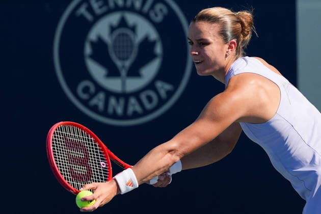 National Bank Open 2026 - Day 5 TORONTO, CANADA - AUGUST 5 : Maria Sakkari of Greece in action against Zeynep Sonmez of Turkiye in the round of 64 during the WTA, Tennis Damen 1000 National Bank Open in Toronto, Ontario, Canada on August 5, 2026. Mert Alper Dervis Anadolu Ontario Canada. Editorial use only. Please get in touch for any other usage.  Copyright: x2026xAnadoluxMertxAlperxDervisx