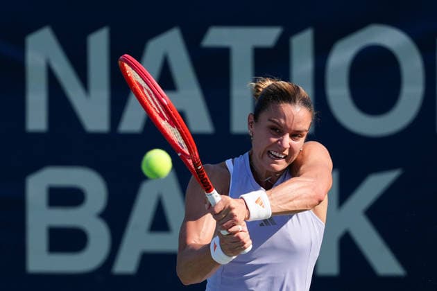 National Bank Open 2026 - Day 5 TORONTO, CANADA - AUGUST 5 : Maria Sakkari of Greece in action against Zeynep Sonmez of Turkiye in the round of 64 during the WTA, Tennis Damen 1000 National Bank Open in Toronto, Ontario, Canada on August 5, 2026. Mert Alper Dervis Anadolu Ontario Canada. Editorial use only. Please get in touch for any other usage.  Copyright: x2026xAnadoluxMertxAlperxDervisx