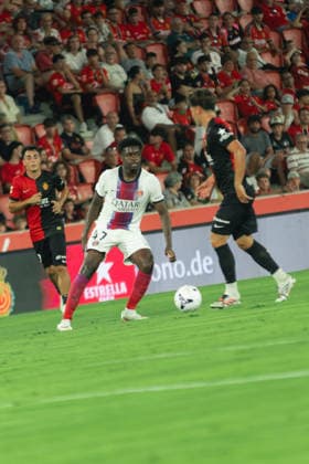 ESP: RCD Mallorca v PSG Trofeu Ciutat de Palma Pre Season 2026 2027 Quentin Ndjantou of PSG during Trofeu Ciutat de Palma Pre Season match between RCD Mallorca and PSG played at Estadio Son Moix, Palma de Mallorca on August 05, 2026. Palma de Mallorca, Spain. Mallorca Spain Football *** ESP RCD Mallorca vs. PSG, Trofeu Ciutat de Palma Preseason 2026–2027: Quentin Ndjantou of PSG during the Trofeu Ciutat de Palma Preseason match between RCD Mallorca and PSG, played at Estadio Son Moix, Palma de Mallorca on August 5, 2026 Palma de Mallorca, Spain Mallorca Spain Soccer Copyright: xGutix