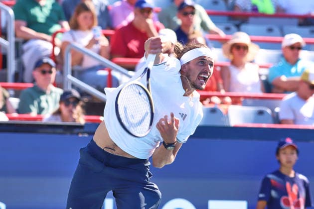 ATP, Tennis Herren Masters 1000 National Bank Open Montreal 2026 - Round of 64 - Day 5 Alexander Zverev of Germany serves during the Men™s singles round of 64 match against Tallon Griekspoor of Netherlands on day 5 of the ATP Masters 1000 National Bank Open at IGA Stadium. on August 5, 2026, in Montreal, Canada. (Photo by Horacio Zamora Eyepix Group) Copyright: xHoracioxZamorax xEyepixxGroupx HZ_05082026_194018