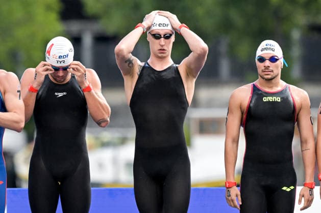 Florian Wellbrock of Germany prepares to compete in the open water swimming 5km Men Final during the European Aquatics Championships at the River Seine in Paris (France), August 5, 2026. Giorgio Scala DBM - Deepbluemedia Insidefoto