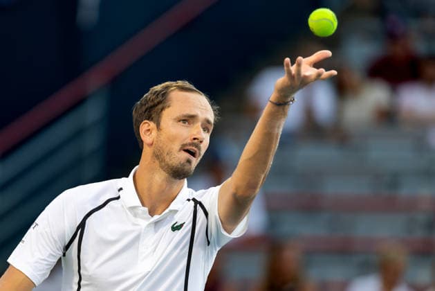 August 5, 2026, Montreal, Quebec, Canada: DANIIL MEDVEDEV (4) serving in match against Botic Van De Zandschulp from Nederlands in second round at Canadian Open at IGA stadium in Montreal, Quebec, Canada on 2026-08-05 Montreal Canada - ZUMAl189 20260805_zsp_l189_104 Copyright: xYannickxLegarex
