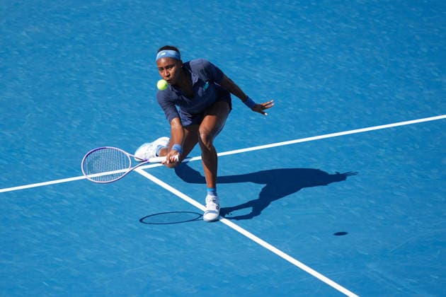 WTA, Tennis Damen Masters 1000 National Bank Open Toronto 2026 - Round of 64 - Day 5 Coco Gauff of United States plays a forehand during the Women™s Singles round of 64 match against Kayla Day of United States on day 5 of the WTA Masters 1000 National Bank Open at Sobeys Stadium on August 5, 2026, in Toronto, Canada. (Photo by Leonardo Ramirez Eyepix Group) Copyright: xLeonardoxRamirezx xEyepixxGroupx LR_04082026_08488