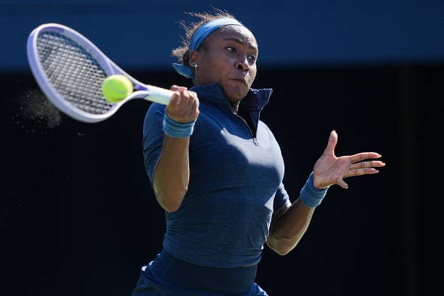 WTA, Tennis Damen Masters 1000 National Bank Open Toronto 2026 - Round of 64 - Day 5 Coco Gauff of United States plays a forehand during the Women™s Singles round of 64 match against Kayla Day of United States on day 5 of the WTA Masters 1000 National Bank Open at Sobeys Stadium on August 5, 2026, in Toronto, Canada. (Photo by Leonardo Ramirez Eyepix Group) Copyright: xLeonardoxRamirezx xEyepixxGroupx LR_04082026_08512
