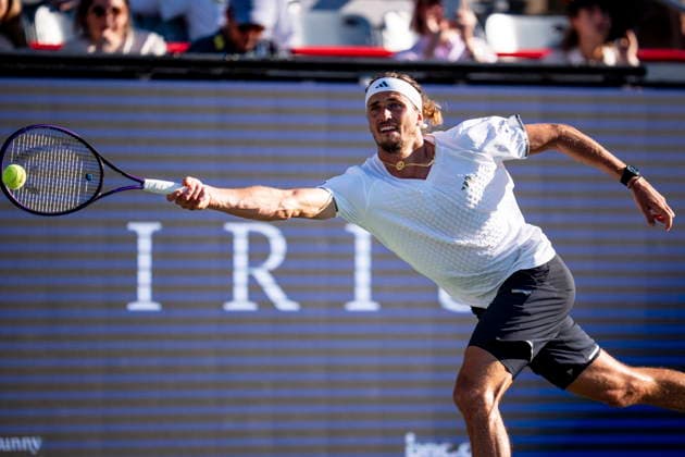 August 5, 2026, Montreal, Pq, Canada: Alexander Zverev of GermanyÃ‚ misses the return on a serve by Tallon Griekspoor of Netherlands on day four of the National Bank Open tennis tournament in Montreal on Wednesday, August 5, 2026. Canada News - August 5, 2026  - ZUMAc35_ 20260805_zaf_c35_126 Copyright: xChristopherxKatsarovx