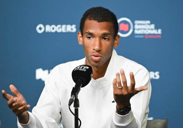 August 5, 2026, Montreal, Pq, Canada: Felix Auger-Aliassime of Canada speaks during a press conference, PK, Pressekonferenz to announce he will be withdrawing from the National Bank Open tennis tournament in Montreal, on Wednesday, August 5, 2026. Canada News - August 5, 2026  - ZUMAc35_ 20260805_zaf_c35_142 Copyright: xGrahamxHughesx