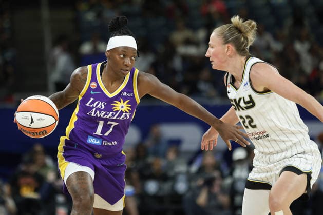 CHICAGO, USA - August 5: Ariel Atkins (7 Los Angeles Sparks) in action during the WNBA, Basketball Damen, USA game between the Chicago Sky and Los Angeles Sparks at Wintrust Arena on Monday, August 5 in Chicago, USA  Copyright: xShainaxBenhiyoun SPPx Sportspressphoto_SPR201263