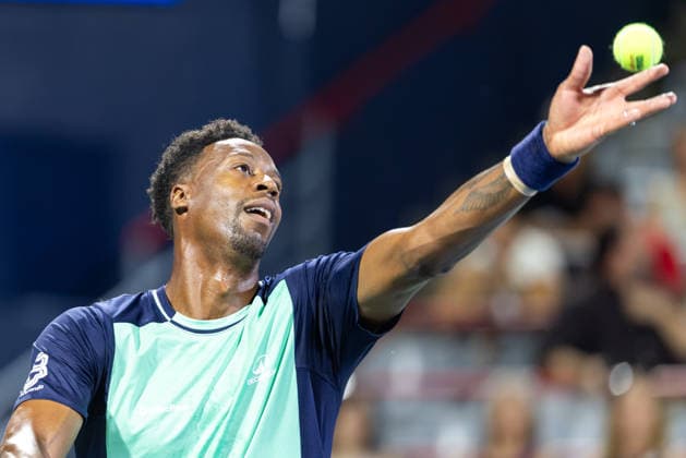 August 5, 2026, Montreal, Quebec, Canada: GAEL MONFILS from France serving in match against Learner Tien (12) from USA in second round at Canadian Open at IGA stadium in Montreal, Quebec, Canada on 2026-08-05 TENNIS: Canadian Open Montreal 2026  - ZUMAl189 20260805_zsp_l189_117 Copyright: xYannickxLegarex