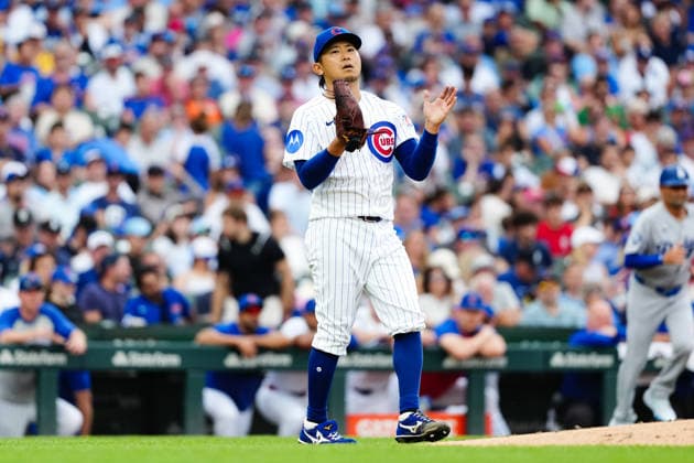 Shota Imanaga (Cubs) August 5, 2026 Baseball: Shota Imanaga of the Chicago Cubs starts against the Los Angeles Dodgers during the MLB, Baseball Herren, USA regular season game at Wrigley Field in Chicago, Illinois, USA.  aflo_340193433 TakashixKurosawax