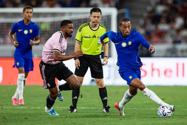 HONG KONG, CHINA - AUGUST 05: Joao Pedro of Chelsea drives the ball in a match between Chelsea and Juventus during Hong Kong Football Festival 2026 at Kai Tak Stadium on August 5, 2026 in Hong Kong, China.  Copyright: xVCGx 111658319704