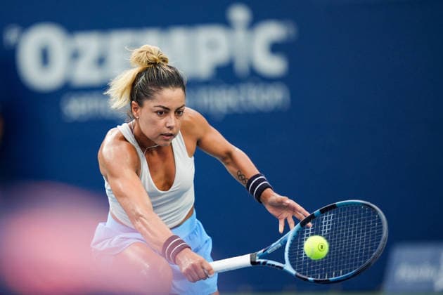 WTA, Tennis Damen Masters 1000 National Bank Open Toronto 2026 - Round of 64 - Day 5 Renata Zarazua of Mexico plays a forehand during the Women™s Singles round of 64 match against Leylah Fernandez of Canada on day 5 of the WTA Masters 1000 National Bank Open at Sobeys Stadium on August 5, 2026, in Toronto, Canada. (Photo by Leonardo Ramirez Eyepix Group) Copyright: xLeonardoxRamirezx xEyepixxGroupx LR_04082026_08648