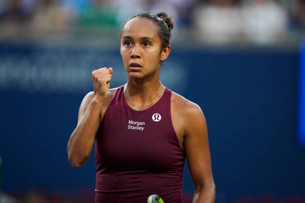 WTA, Tennis Damen Masters 1000 National Bank Open Toronto 2026 - Round of 64 - Day 5 Leylah Fernandez of Canada celebrates after a point during the Women™s Singles round of 64 match against Renata Zarazua of Mexico on day 5 of the WTA Masters 1000 National Bank Open at Sobeys Stadium on August 5, 2026, in Toronto, Canada. (Photo by Leonardo Ramirez Eyepix Group) Copyright: xLeonardoxRamirezx xEyepixxGroupx LR_04082026_08672