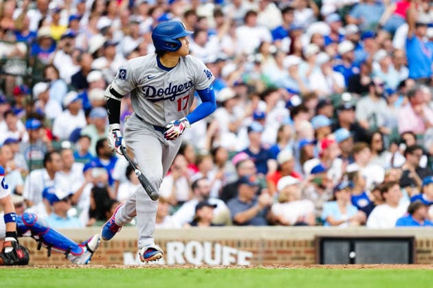 Shohei Ohtani ,(Dodgers) Shohei Ohtani of the Los Angeles Dodgers hits his 26th home run of the season during the MLB, Baseball Herren, USA regular season game against the Chicago Cubs at Wrigley Field in Chicago, Illinois, USA.  aflo_340193916 TakashixKurosawax