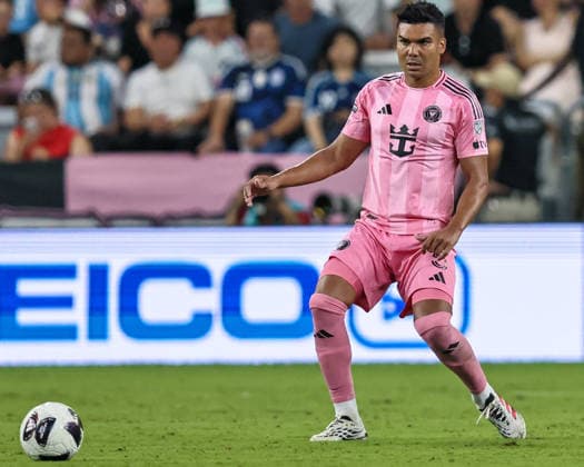 August 5, 2026, Miami, Florida, USA: CASEMIRO (5) of Inter Miami CF controls a ball during a Leagues Cup 2026 soccer match between Inter Miami CF and Atletico de San Luis Miami USA - ZUMAa257 20260805_zsp_a257_019 Copyright: xChrisxArjoonx