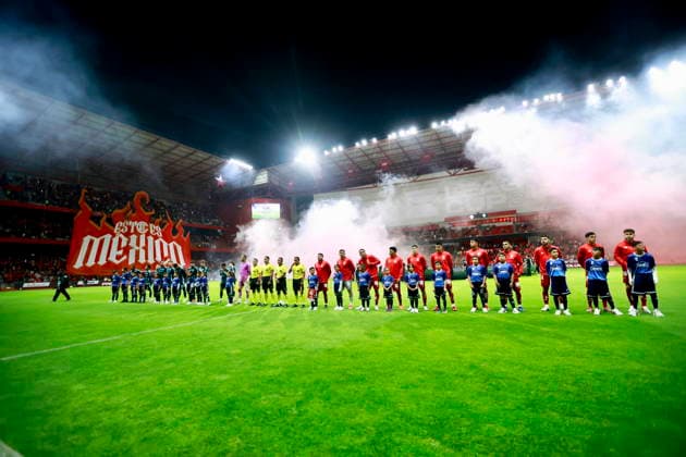 Leagues Cup: Toluca vs Seattle Sounders Players from Toluca and Seattle form during a Leagues Cup match between Toluca and Seattle Sounders FC at Estadio Nemesio Diez in Toluca, Mexico, 05 August 2026. Toluca Mexico  Copyright: xFelipexGutierrezx