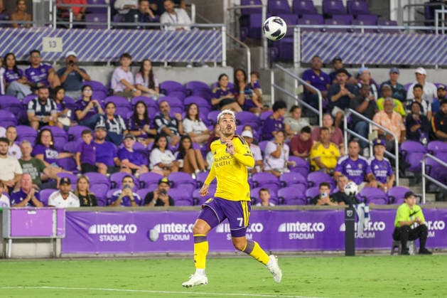 August 5, 2026, Orlando, Florida, USA: Orlando City SC forward ANTOINE GREIZMANN (7) receives a pass against C.F. Monterrey. Orlando City SC hosted C.F. Monterrey in phase one of Leagues Cup 2026 at Inter.Co Stadium in Orlando, FL. Orlando USA - ZUMAm299 20260805_znp_m299_019 Copyright: xTaylorxMcFeex