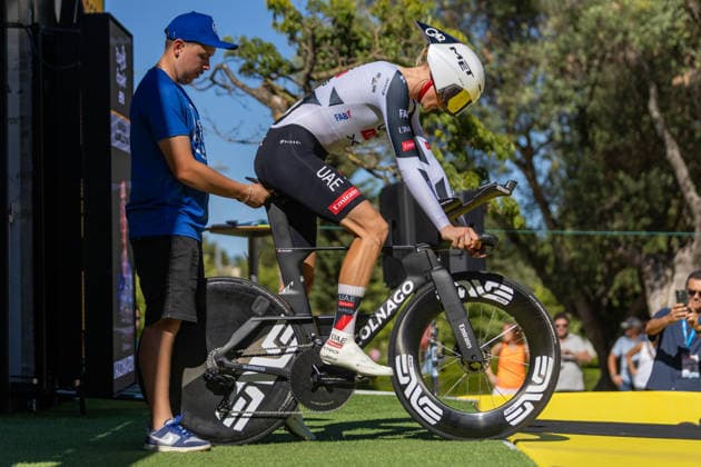 Volta A Portugal 2026 - Prologue Julius Johansen of UAE Team Emirates-XRG starts from the start ramp during the Prologue of the Volta a Portugal 2026 in Lisbon, Portugal, on August 5, 2026. Lisbon Portugal  Copyright: xEduardoxAlmeidax originalFilename:almeida-voltaapo260805_npTia.jpg