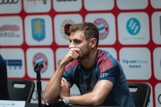 August 6, 2026, Hong Kong, China: Josip Stanisic of FC Bayern Munich during Audi Football Summit 2026 FC Bayern Munich press conference, PK, Pressekonferenz at Kai Tak Stadium in Hong Kong on August 6, 2026. Audi Football Summit 2026 FC Bayern Munich Press Conference  - ZUMAn333 20260806_znp_n333_002 Copyright: xKaxLokxNgx