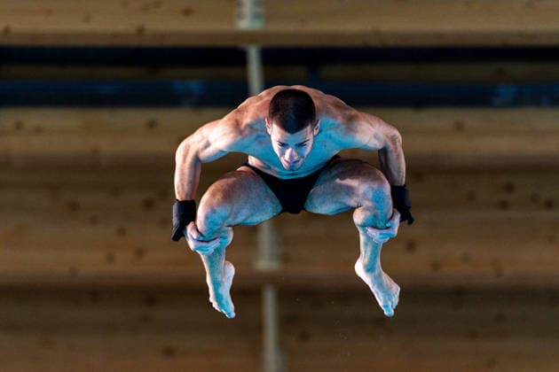 SWIMMING - EAC 2026 PARIS,FRANCE,06.AUG.26 - SWIMMING - European Aquatics Championships Paris 2026, diving, 10m platform, men. Image shows Stavros Sifnaios (GRE).  GEPAxpictures xPhilippxBrem
