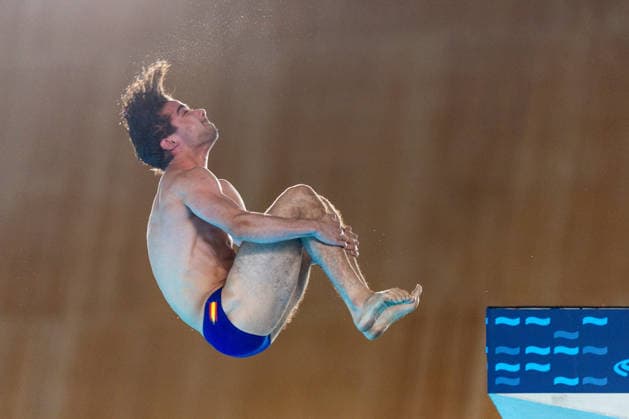 SWIMMING - EAC 2026 PARIS,FRANCE,06.AUG.26 - SWIMMING - European Aquatics Championships Paris 2026, diving, 10m platform, men. Image shows Jorge Rodriguez Ledesma (ESP).  GEPAxpictures xPhilippxBrem