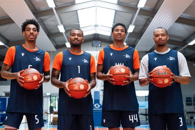 easycredit BBL Basketball Bundesliga 2026 2027 Medientraining Science City Jena am 06.08.2026 Die Neuzugänge aus den USA v.li. Terrence Edwards Jr., Pierre Brooks II, Ira Lee, Jemarl Baker Jr. Sparkassen Arena *** easycredit BBL Basketball Bundesliga 2026–2027 Media Training at Science City Jena on August 6, 2026. The new signings from the U.S., from left: Terrence Edwards Jr., Pierre Brooks II, Ira Lee, Jemarl Baker Jr. Sparkassen Arena