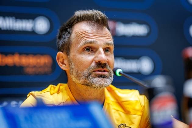 Club s head coach Ivan Leko pictured during a press conference, PK, Pressekonferenz of Belgian soccer team Club Brugge KV, Thursday 6 August 2026 in Brugge, prior to the start of the 2026-2027 Jupiler Pro League competition this weekend. KURTxDESPLENTER  x182844059x