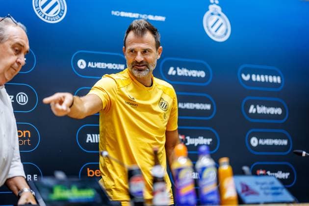 Club s head coach Ivan Leko pictured during a press conference, PK, Pressekonferenz of Belgian soccer team Club Brugge KV, Thursday 6 August 2026 in Brugge, prior to the start of the 2026-2027 Jupiler Pro League competition this weekend. KURTxDESPLENTER  x182844056x
