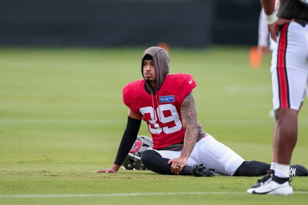 August 6, 2026: Tampa Bay Buccaneers safety Marcus Banks (39) during training camp at AdventHeath Training Center in Tampa, FL. Taylor McFee CSM Tampa USA - ZUMAc04_ 20260806_zma_c04_004 Copyright: xTaylorxMcfeex