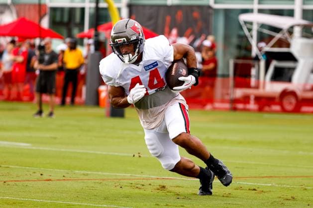 August 6, 2026, Tampa, Florida, USA: Tampa Bay Buccaneers running back Sean Tucker (44) runs, after he catches a pass during training camp at the AdventHealth Training Center in Tampa on Thursday, Aug. 6, 2026. Tampa USA - ZUMAs70_ 0863477164st Copyright: xJeffereexWoox
