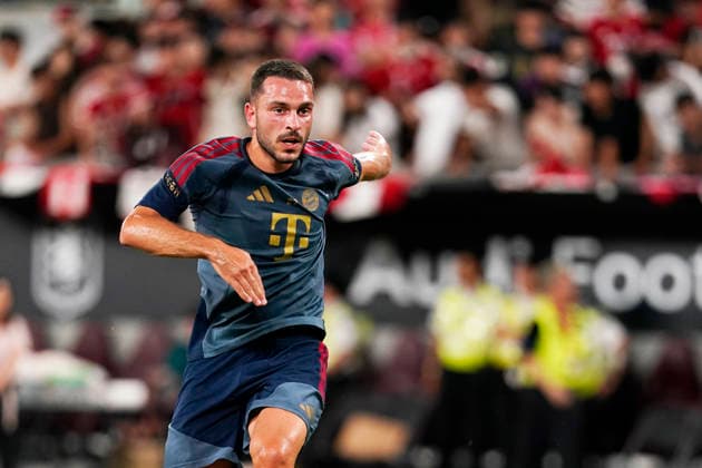 HONGKONG-SOCCER FOOTBALL-FEST RaphaÃ«l Guerreiro of FC Bayern Munich during open training at Kai Tan Stadium during the Audi Football Summit 2026 in Hong Kong, August 6, 2026. NEXPHER Vernon Yuen HONG KONG