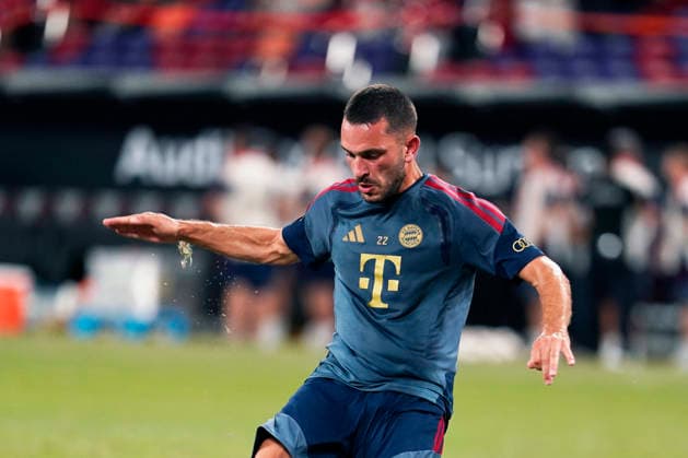 HONGKONG-SOCCER FOOTBALL-FEST RaphaÃ«l Guerreiro of FC Bayern Munich during open training at Kai Tan Stadium during the Audi Football Summit 2026 in Hong Kong, August 6, 2026. NEXPHER Vernon Yuen HONG KONG