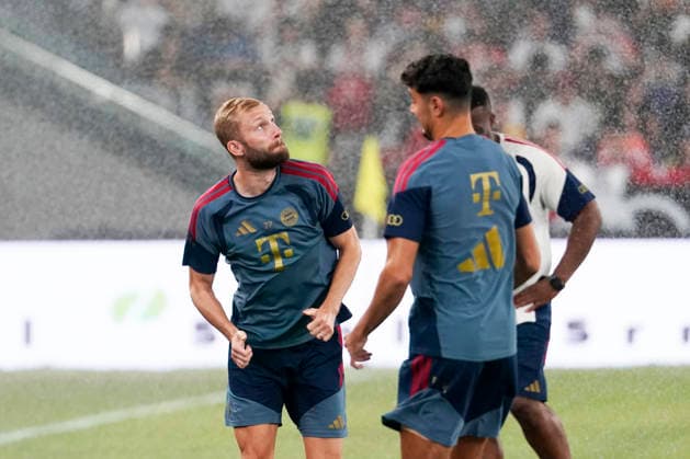 HONGKONG-SOCCER FOOTBALL-FEST Konrad Laimer of FC Bayern Munich during open training at Kai Tan Stadium during the Audi Football Summit 2026 in Hong Kong, August 6, 2026. NEXPHER Vernon Yuen HONG KONG
