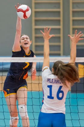 Didona Zadorojnai of Romania in action during the women s volleyball friendly match between Czech Republic and Romania prior to Women s European Volleyball Championship 2026, on August 6, 2026, in Tabor, Czech Republic. (CTKxPhoto VaclavxPancer) CTKPhotoP2026080606024  CTKPhotoP2026080606024