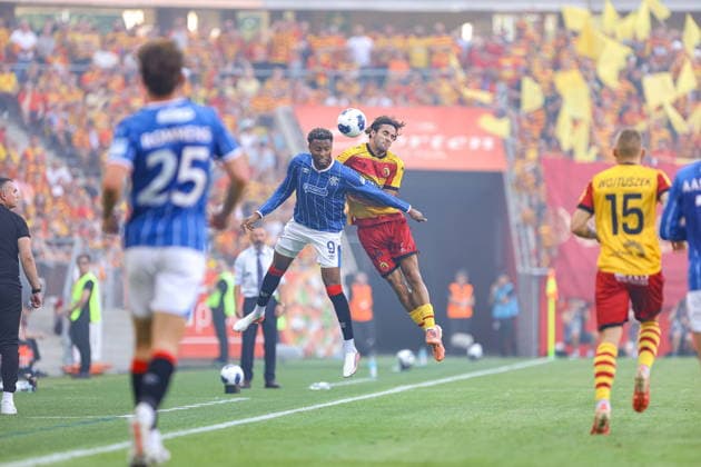 BIALYSTOK 06.08.2026 UEFA LIGA EUROPY 3. RUNDA ELIMINACYJNA SEZON 2026 2027 MECZ: JAGIELLONIA BIALYSTOK - RANGERS FC UEFA EUROPA LEAGUE 2026 27 THIRD QUALIFYING ROUND FIRST LEG MATCH BETWEEN JAGIELLONIA BIALYSTOK (POL) - RANGERS FC (SCO) NZ YOUSSEF CHERMITI APOSTOLOS KONSTANTOPOULOS Fot. Maciej Gilewski 058sport.pl NEWSPIX.PL --- newspix.pl 