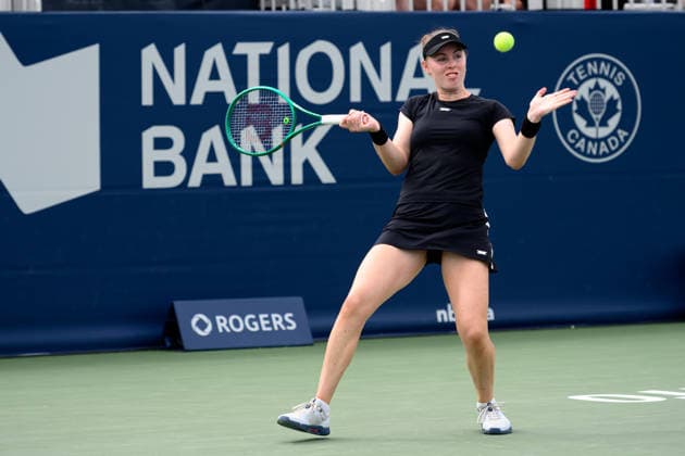 August 6, 2026, Toronto, Ontario, Canada: TALIA GIBSON of Australia returns the ball during her third-round match against Ekaterina Alexandrova at the National Bank Open, part of the Hologic WTA, Tennis Damen Tour, at Sobeys Stadium. Tennis 2026: WTA 1000 National Bank Open Presented By Rogers.  - ZUMAr228 20260806_znp_r228_006 Copyright: xVasiliyxRyabykhx