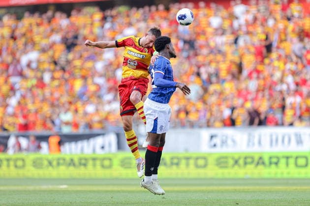 BIALYSTOK 06.08.2026 UEFA LIGA EUROPY 3. RUNDA ELIMINACYJNA SEZON 2026 2027 MECZ: JAGIELLONIA BIALYSTOK - RANGERS FC UEFA EUROPA LEAGUE 2026 27 THIRD QUALIFYING ROUND FIRST LEG MATCH BETWEEN JAGIELLONIA BIALYSTOK (POL) - RANGERS FC (SCO) NZ TARAS ROMANCZUK EMMANUEL FERNANDEZ Fot. Maciej Gilewski 058sport.pl NEWSPIX.PL --- newspix.pl 