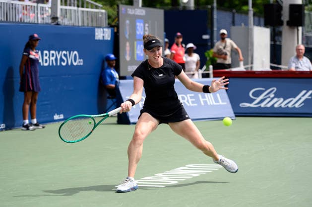 August 6, 2026, Toronto, Ontario, Canada: TALIA GIBSON of Australia returns the ball during her third-round match against Ekaterina Alexandrova at the National Bank Open, part of the Hologic WTA, Tennis Damen Tour, at Sobeys Stadium. Tennis 2026: WTA 1000 National Bank Open Presented By Rogers.  - ZUMAr228 20260806_znp_r228_017 Copyright: xVasiliyxRyabykhx