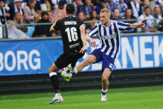 GÖTEBORG, SVERIGE 20260806 Gents Christian Burgess och IFK Göteborgs Adam Wiberg under torsdagens kvalmatch till Conference League mellan IFK Göteborg och Gent pa Gamla Ullevi. GÖTEBORG SVERIGE x9200x *** GOTHENBURG, SWEDEN 20260806 Gent s Christian Burgess and IFK Gothenburg s Adam Wiberg during Thursday s Conference League qualifying match between IFK Gothenburg and Gent at Gamla Ullevi GOTHENBURG SWEDEN x9200x  Copyright: xAdamxIhse TTx CONFERENCE LEAGUE IFK GÖTEBORG - GENT