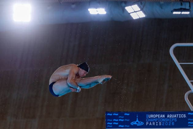 SWIMMING - EAC 2026 PARIS,FRANCE,06.AUG.26 - SWIMMING - European Aquatics Championships Paris 2026, diving, 10m platform, men. Image shows Anton Knoll (AUT).  GEPAxpictures xPhilippxBrem