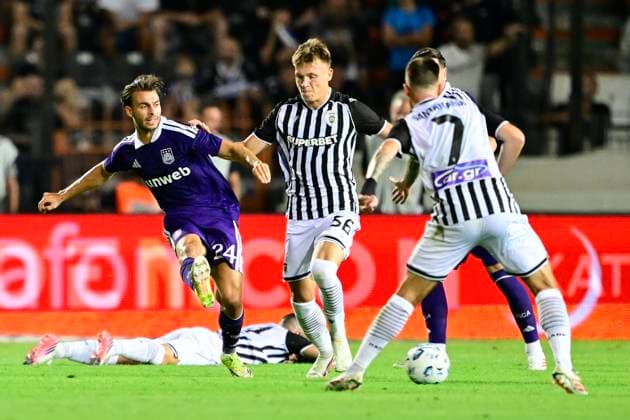 PAOK v RSC Anderlecht - UEFA Europa League THESSALONIKI, GREECE - AUGUST 06 : Llansana Enric midfielder of RSC Anderlecht during the UEFA Europa League third qualifying round1st leg match between PAOK and RSC Anderlecht on August 6, 2026 in Thessaloniki, Greece, 06 08 2026 Thessaloniki Greece  Copyright: xJanxDexMeuleneirx