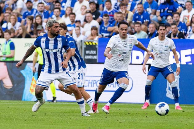 Poznan 06.08.2026. Football UEFA Europa League match between Lech Poznan and Klaksvik in Poznan, Poland --- Mecz pilka nozna UEFA Europa League pomiedzy Lechem Poznan a Klaksvik w Poznaniu Persons Shown : Allahyar Sayyadmanesh, Oussama Ali Fot. Tomasz Kluczynski Arena Akcji NEWSPIX.PL --- newspix.pl 