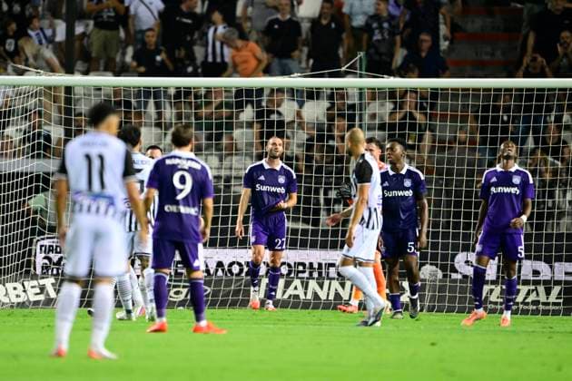 PAOK v RSC Anderlecht - UEFA Europa League THESSALONIKI, GREECE - AUGUST 06 : Petrot Leo defender of RSC Anderlecht during the UEFA Europa League third qualifying round1st leg match between PAOK and RSC Anderlecht on August 6, 2026 in Thessaloniki, Greece, 06 08 2026 Thessaloniki Greece  Copyright: xJanxDexMeuleneirx