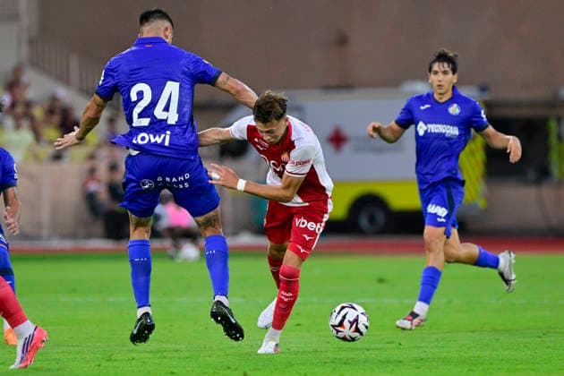 FOOTBALL : AS Monaco VS Getafe CF - 06 08 2026 Mathys Detourbet (ASM) - Pre-season friendly between AS Monaco and Getafe CF on August 6, 2026 at the Louis II Stadium in Monaco. MonacoMonaco  Copyright: xWilliamxCannarellax