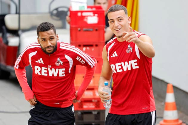 Die Fußballspieler Linton Maina (Mittelfeld) und Said El Mala (Mittelfeld) beim öffentlichen Training des 1. FC Köln am Geißbockheim. Köln, 06.08.2026 (DFL DFB REGULATIONS PROHIBIT ANY USE OF PHOTOGRAPHS as IMAGE SEQUENCES and or QUASI-VIDEO) NRW Deutschland *** Soccer players Linton Maina (midfielder) and Said El Mala (midfielder) at 1. FC Köln’s public training session at Geißbockheim in Cologne, August 6, 2026 DFL DFB REGULATIONS PROHIBIT ANY USE OF PHOTOGRAPHS AS IMAGE SEQUENCES AND OR QUASI-VIDEO NRW Germany Copyright: xChristophxHardtx