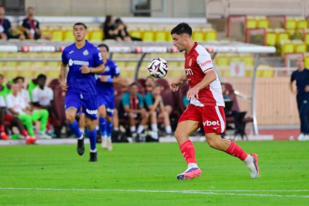 FOOTBALL : AS Monaco VS Getafe CF - 06 08 2026 Matthis Abline (ASM) - Pre-season friendly between AS Monaco and Getafe CF on August 6, 2026 at the Louis II Stadium in Monaco. MonacoMonaco  Copyright: xWilliamxCannarellax