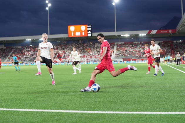 Thun, Switzerland - August 06: Nassim Zoukit (13 THU) during the UEFA Europa League Qualification match between FC Thun and Vikingur Reykjavik at VISANA Stadion on August 06, 2026 in Thun, Switzerland.  Copyright: xKjetilxWaberx xSPPx Sportspressphoto_SPR201554